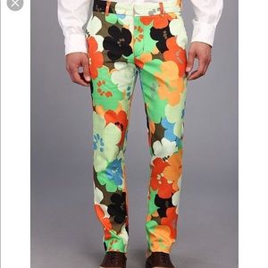 NWOT Mr Turk Floral Pants Slim Trousers Pop Art